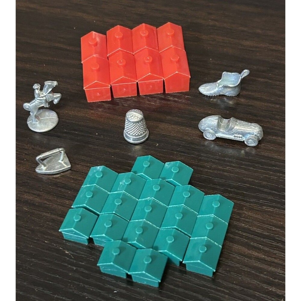 Monopoly Game Replacement Parts Lot Tokens Houses Hotels Thimble Car Shoe Iron